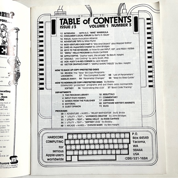 Hardcore Computing 1983 Issue #3 Volume 1 graphics & programing 72 pages. - Picture 11 of 11